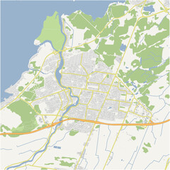Map of Chateauguay in Canada in a normal road map style. Contains layered vector with roads water, parks, etc.