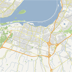 Map of Canadadiac - Sainte-Catherine in Canada in a normal road map style. Contains layered vector with roads water, parks, etc.