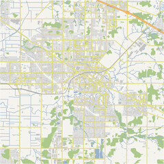 Map of Langley in Canada in a normal road map style. Contains layered vector with roads water, parks, etc.