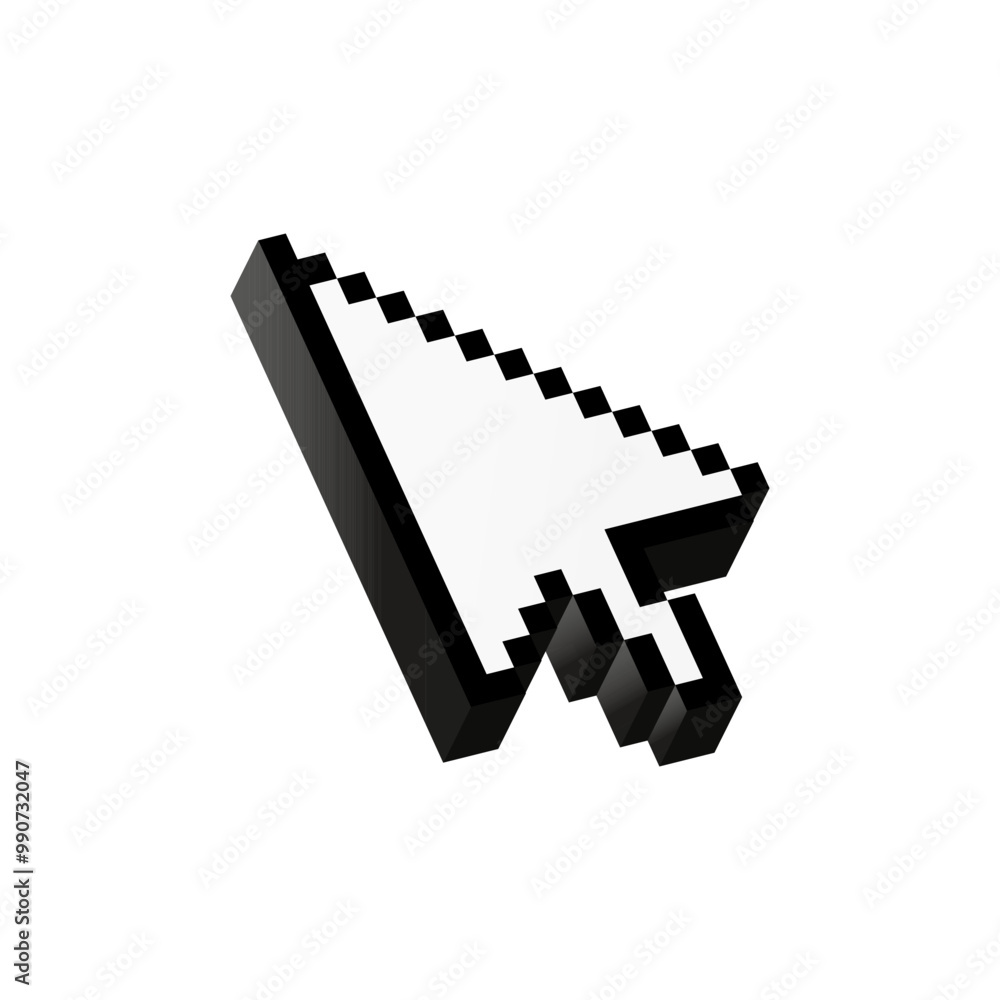 Poster white cursor for computer. minimalistic arrow icon for desktop.