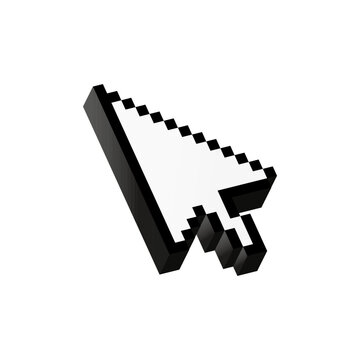 White cursor for computer. Minimalistic arrow icon for desktop.