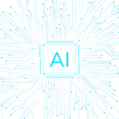 AI technology microchip background png digital transformation concept