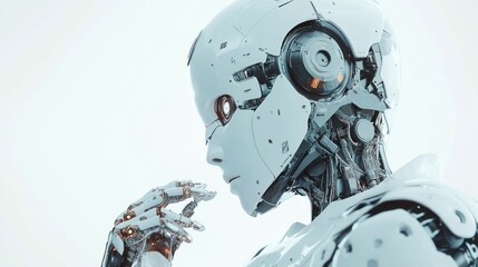 Fototapeta premium Futuristic robot in a moment of contemplation