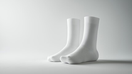 Pair of white socks displayed on a white background, emphasizing their simple elegance and practical comfort.