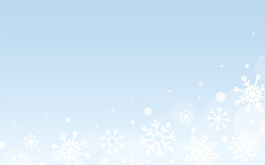 Winter background with snowflakes. Christmas snowflake border. Design for poster, wallpaper and banner. Vector illustration