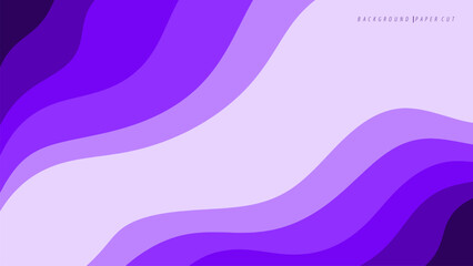 Paper Cut style Wave Background, Purple Abstract Background.