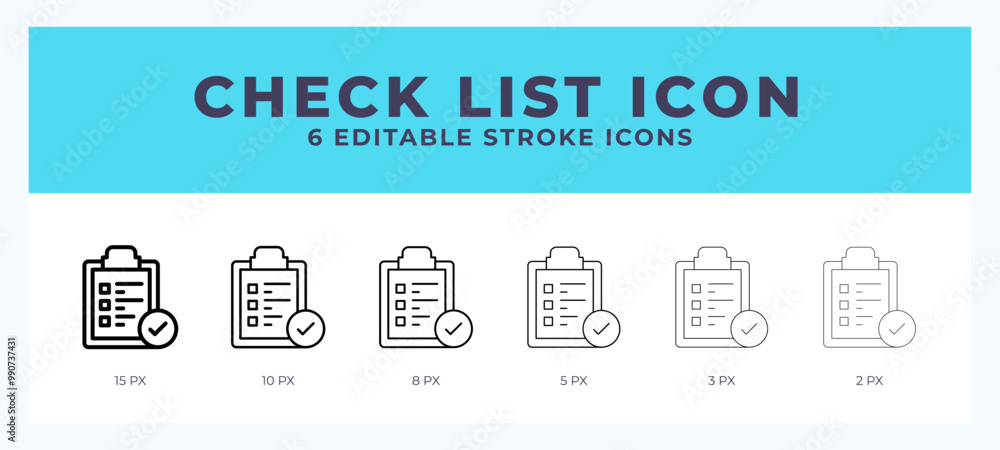 Poster check list vector icon. with different stroke vector illustration.
