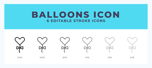Balloons line icon. For web. And mobile app. Vector illustration.