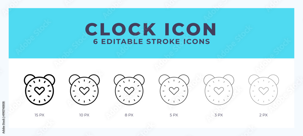 Poster clock stroke icon for web. mobile apps and ui.