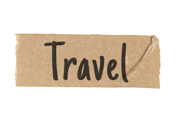 Png travel washi tape, paper craft, aesthetic journal collage element on transparent background
