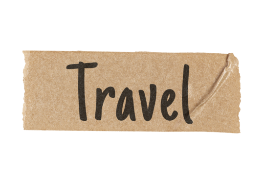 Png travel washi tape, paper craft, aesthetic journal collage element on transparent background - Powered by Adobe