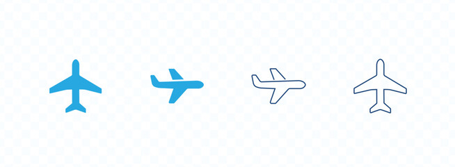 Plane icon set. Airplane icon vector. Flight transport symbol. Travel illustration. Holiday symbol