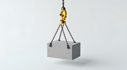Concrete Block Hanging on a Chain Hook