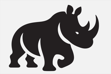 Rhino icon vector silhouette design.