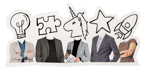 Creative marketing png team sticker, business remixed media, transparent background