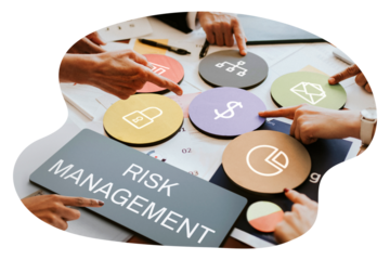 Risk management  png word business people cutout on transparent background