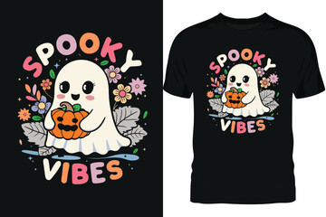 Happy Halloween TShirt Design Colorful Graphic Halloween, Poster halloween Vector Design Art