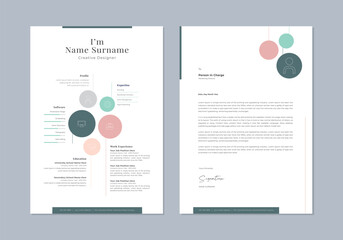 Creative Cv templates. Professional resume, cover letter business layout job applications. Vector modern minimalist presentation set.
