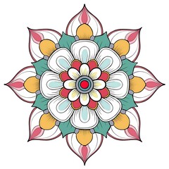  Circular pattern in the form of a mandala. round mandala ornament pattern, intricate designs and symmetrical shapes. Mehndi and Henna tattoo styles, perfect for coloring books or spiritual artwork