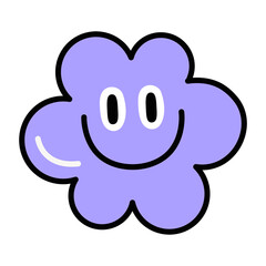 Png smiling cloud sticker, transparent background
