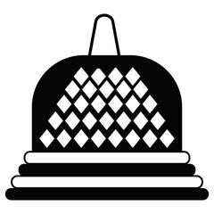 Black Silhouette of Vesak Day. Vector Illustration Isolated on White Background.