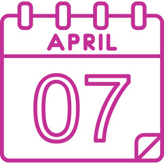 7 April Vector Icon Design