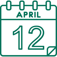 12 April Vector Icon Design