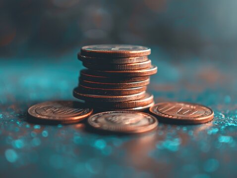 A pile of coins representing wealth or finance.