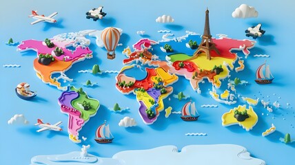 Colorful World Map Illustration