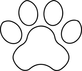 Animal paw prints line art vector illustration