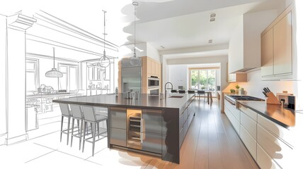 Kitchen Design Concept, Before and After Renovation