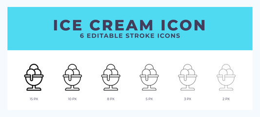 Ice cream line icon vector illustration. Trendy styles.