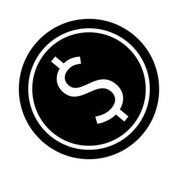 recommend clip art: Black circle containing a white, stylized dollar sign in the center, outlines the core concept of financial stability. Ideal for finance, business, economics, currency, and investments. Simple and mod