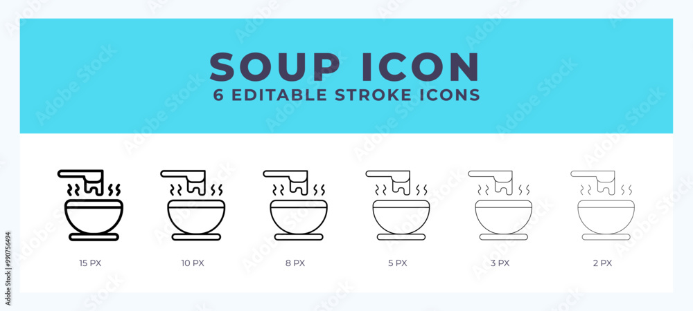 Poster soup stroke icon for web. mobile apps and ui.
