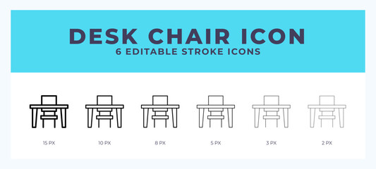 Desk chair line icon. High quality icon symbol for web design. App