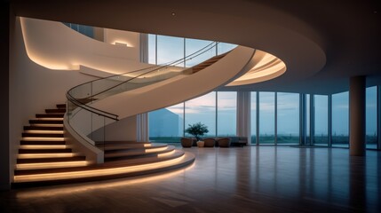 Modern Staircase with Panoramic View