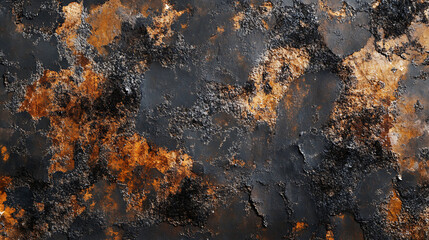 Aged metal sheet with a rough, rust-covered texture and patches of decay