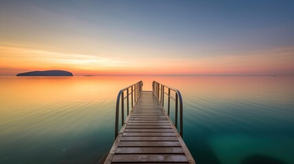 Obraz premium Serene Sunset over Calm Waters