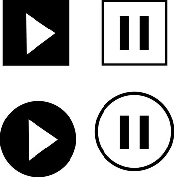media player icons set