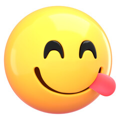 3D emoticon png yummy sticker, transparent background