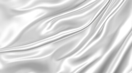 Obraz premium A smooth, flowing white silk fabric with elegant folds and textures.
