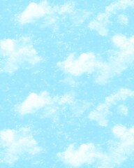 Obraz premium A light blue background with fluffy white clouds, creating a serene and airy atmosphere.