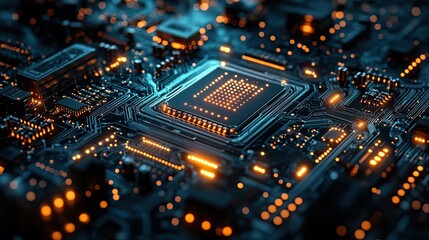 Obraz premium Technology background featuring a futuristic computer circuit board.
