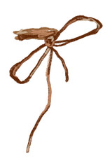 Brown bow png sticker, transparent background