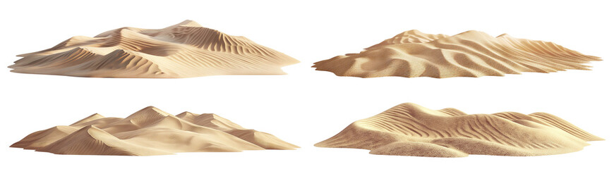 Set of golden sand heaps, cut out