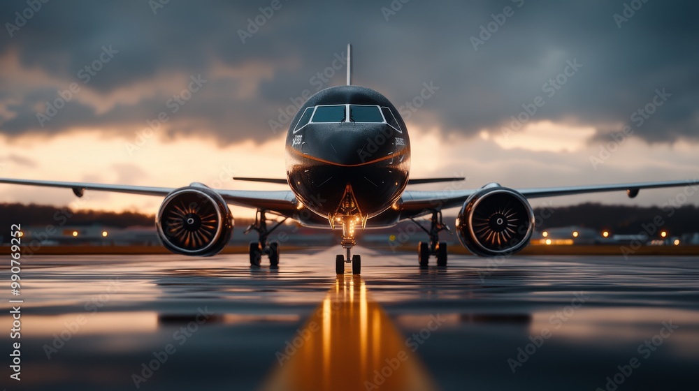 Poster jet engine performance showcase on runway