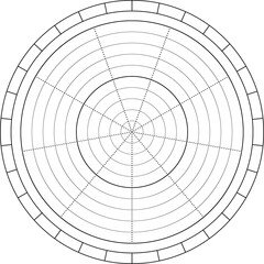 Vector circle diagram of lifestyle balance with nine segments. Round diagram for daily planner, journal, notebook