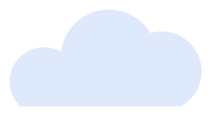 Simple light blue cloud shape. Ideal for weather, cloud computing, online storage, environmental themes, and children s content. Smooth and clean.