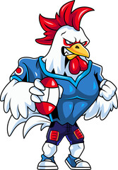 american football mascot chicken character