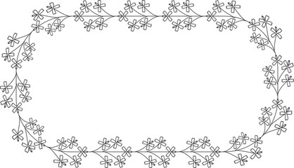 Leaves and Flower Frame Illustration